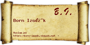 Born Izsák névjegykártya